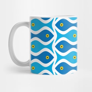 Blue Fish Pattern Mug